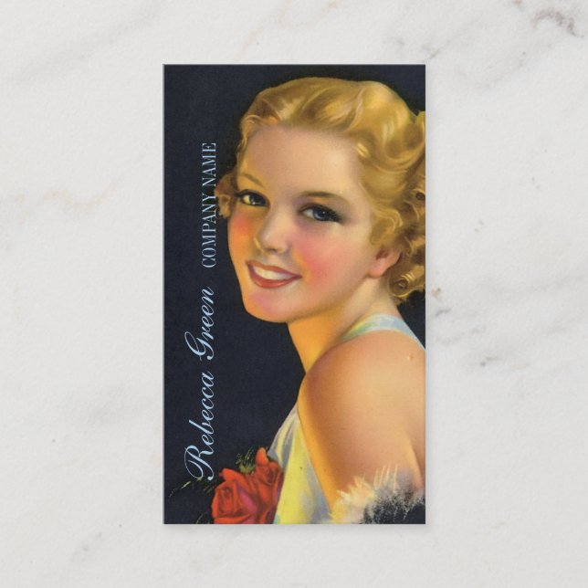 great gatsby girl makeup hair stylist photographer business card (Front)