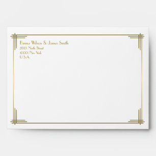 Great Gatsby Gold Art Deco Wedding Envelopes