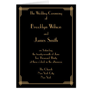Great Gatsby Gold Art Deco Wedding Programs