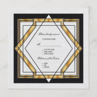 Great Gatsby Gold White Art Deco Wedding