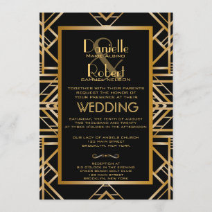Great Gatsby Inspired Art Deco Wedding Invitation