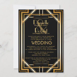 Great Gatsby Inspired Art Deco Wedding Invitation