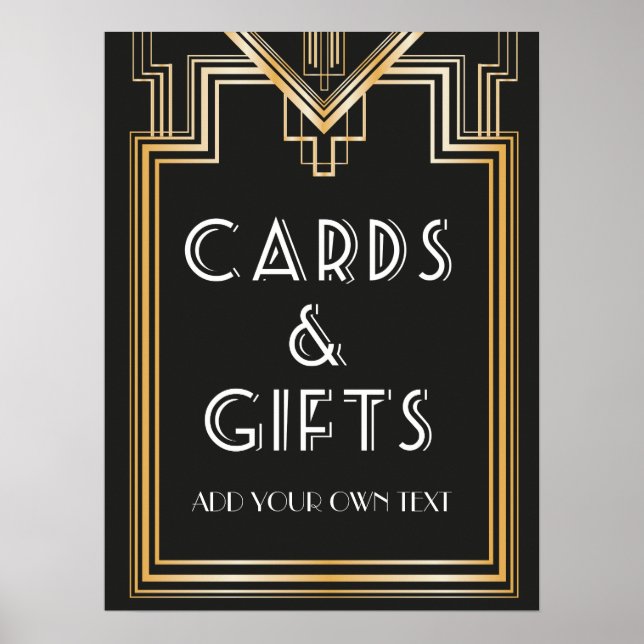 Great Gatsby Inspired Cards and gifts Signage Poster (Front)