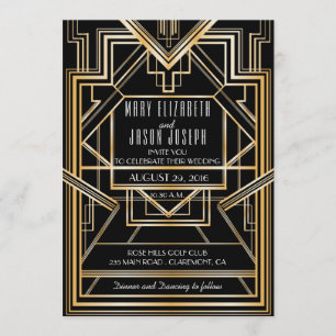 Great Gatsby Inspired Wedding invitation