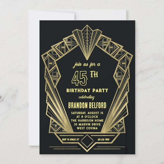 Great Gatsby New Year's Eve Invitation (Front)