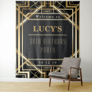 Great Gatsby Party Wedding Photo Booth Back Drop Tapestry