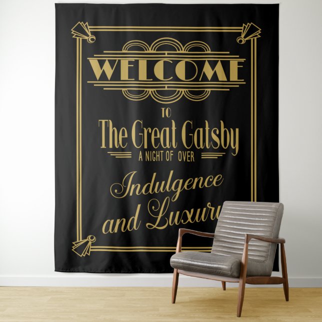 Great Gatsby  Photo Booth backdrop banner Tapestry (In Situ)