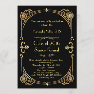 Great Gatsby Prom invitation, art deco style Invitation