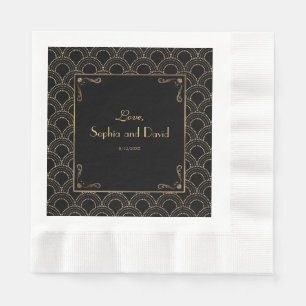Great Gatsby Vintage 1920s Art Deco Wedding Napkin