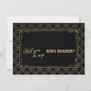 Great Gatsby Vintage Art Deco Wedding Ring Bearer Invitation