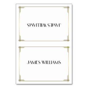 Great Gatsby White Art Deco Place Setting Cards