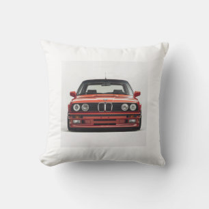 Great Gift for Men- BMW E30- RED Throw Pillow