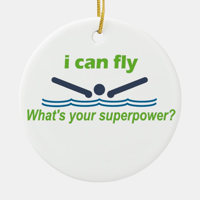 Great gift for the butterfly stroke swimmer! ceramic ornament (Front)