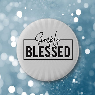 Great Gift! Simply Blessed Faith Based 6 Cm Round Badge