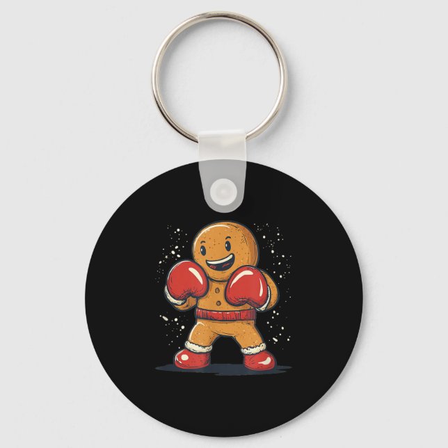 Great Gingerbread Man With Boxing Gloves Outfit  Key Ring (Front)