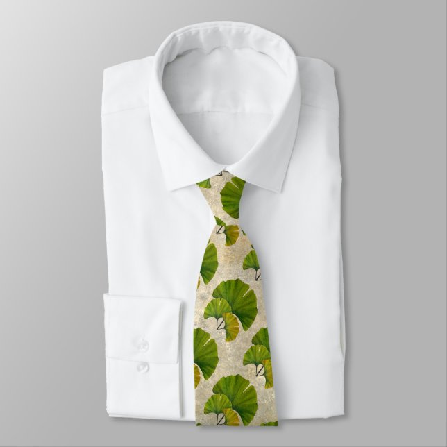 Great Ginkgo Art for Your Arts & Crafts Bungalow Tie (Tied)