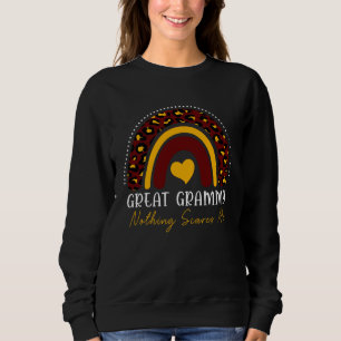 Great Grammy Nothing Scares Me Cute Leopard Rainbo Sweatshirt