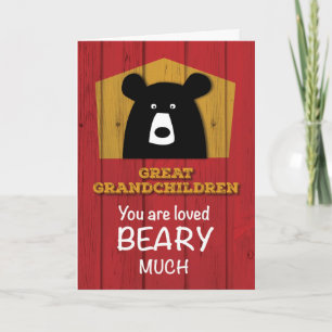Great Grandchildren, Valentine Bear Wishes Holiday Card