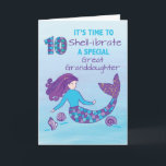 Great Granddaughter 10th Birthday Sparkly Look Card<br><div class="desc">It’s time to “shell-ibrate” a young great granddaughter’s 10th birthday! To be able to join in and celebrate with her then you must have this card ready by today so you’d be able to give her this on celebration day.</div>