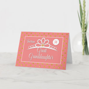 Great Granddaughter 14th Birthday w/ Crown & Dots Card