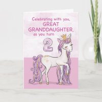 Great Granddaughter 2nd Birthday Pink Horse