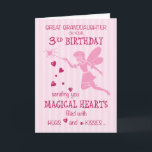 Great Granddaughter 3rd Birthday Magical Fairy Pin Card<br><div class="desc">This sweet fairy is filled with love and wishes for a wonderful birthday! Your great granddaughter will love to receive this pink fairy on her 3rd birthday,  who is magically sending hugs and kisses of love from you!</div>