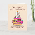 Great Granddaughter 5th Birthday, 5 on Sweet Cake Card<br><div class="desc">Now that she is turning five,  you can send this card to your well-loved great granddaughter when she celebrates her 5th birthday. The sweet cake topped with a big number 5 candle and sprinkled with colorful candies are perfect to greet happy 5th birthday.</div>