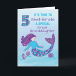 Great Granddaughter 5th Birthday Sparkly Look Card<br><div class="desc">She will be turning five soon and you great granddaughter is already very excited for her celebration. You on your part should plan on how to thrill her when that day arrives. And since you already know that she is so fond of mermaids then this sparkly looking mermaid card might...</div>