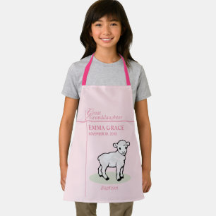Great Granddaughter Baptism Pink Girl Lamb Apron