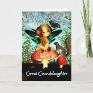 Great Granddaughter, Birthday Card, Cute Little Fa Card