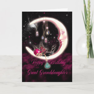 Great Granddaughter Birthday Card - Fantasy Moon F