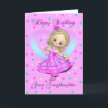 great granddaughter birthday card - pink and blue<br><div class="desc">great granddaughter birthday card - pink and blue polka dot</div>