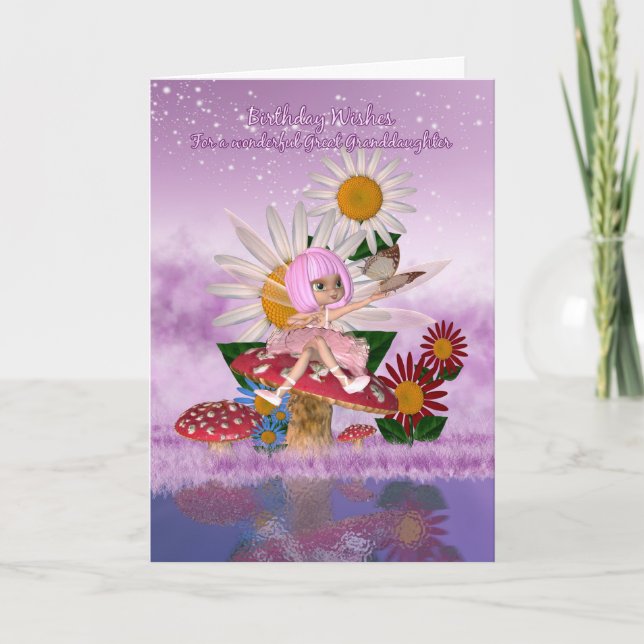 Great Granddaughter Birthday Card With Sugar Plum (Front)