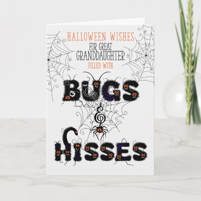 Great Granddaughter Bugs and Hisses Halloween Card (Front)