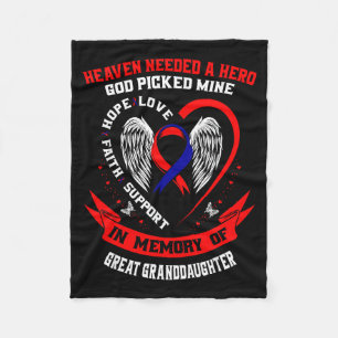 Great Granddaughter Chd Awareness Products Heart D Fleece Blanket
