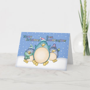 Great Granddaughter Christmas Card With Penguins