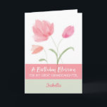 Great Granddaughter Custom Name Religious Birthday Card<br><div class="desc">Your great granddaughter will definitely have a beautiful birthday once you give her this beautiful pink flower s card with a personalized name on the front. Wish her blessings and special joy on her special day.</div>