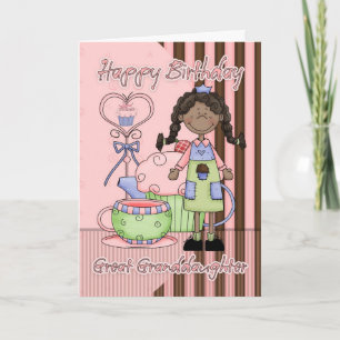 Great Granddaughter Cute Birthday Card - Cupcakes
