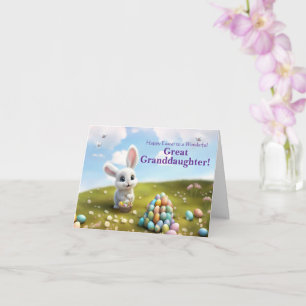 Great Granddaughter Easter with Cute Bunny  Card