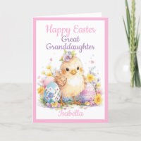 Great Granddaughter Happy Easter Chick Egg Cute