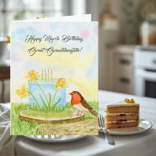 Great Granddaughter Happy March Birthday Daffodils Card