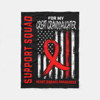 Great Granddaughter Heart Disease Awareness Flag B Fleece Blanket