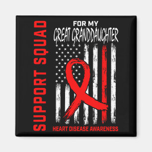 Great Granddaughter Heart Disease Awareness Flag B Magnet