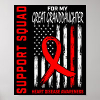Great Granddaughter Heart Disease Awareness Flag B