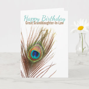 Great Granddaughter In Law Peacock Birthday Card