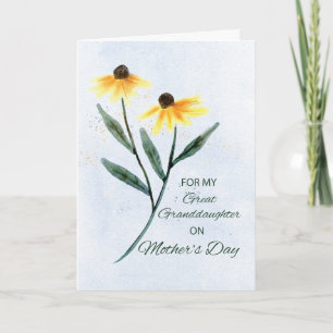 Great Granddaughter on Mothers Day Two Cone Flower Card