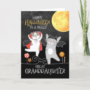 Great Granddaughter PURRfect Halloween Cats  Holiday Card