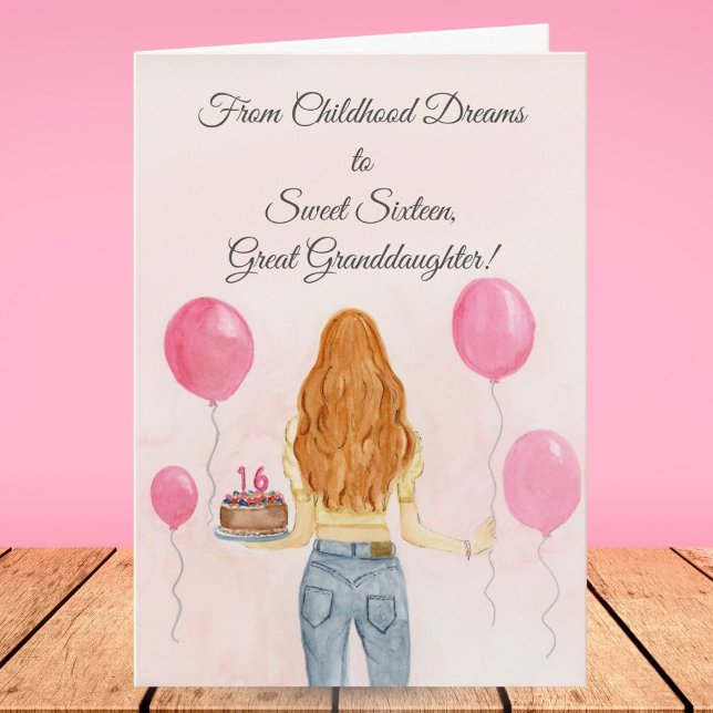 Great Granddaughter Sweet Sixteen Girl Jeans  Card (Creator Uploaded)