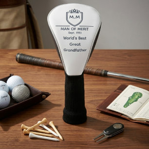 Great-Grandfather Monogram Initials Man Of Merit Golf Head Cover