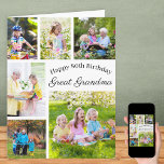 Great Grandma 6 Photo Collage Any Age Big Birthday Card<br><div class="desc">Create your own birthday card for great grandma with a photo collage made from 6 of your favorite photos. The template is set up to work for any age and you can edit great grandma to geegee, great gran or whatever term of endearment you use for your grandmother. You can...</div>